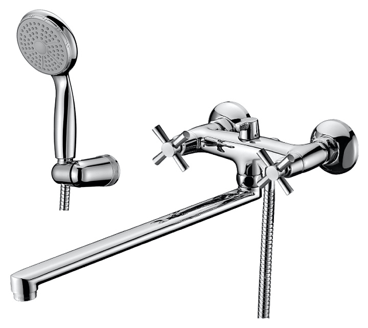 Смеситель для ванны и душа LEMARK Neo LM2212C универсальный, с плоским изливом, хром