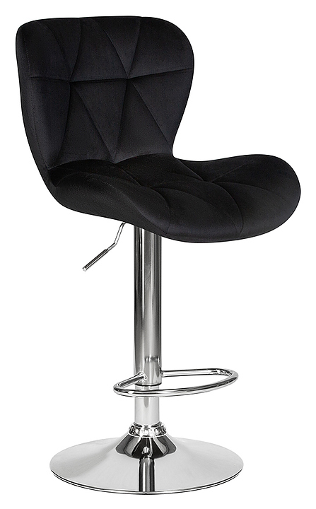 Стул барный DOBRIN 5022-LM-N BARNY (черный велюр, хром) 2 шт.