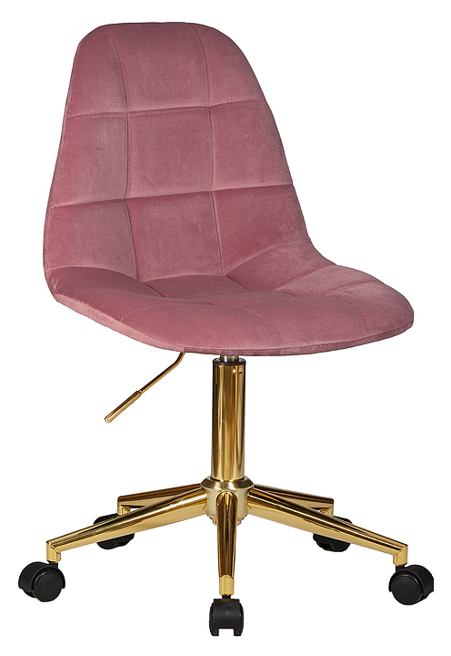 Кресло офисное для персонала DOBRIN 9800-LM-N MONTY GOLD (розовый велюр) 2 шт.