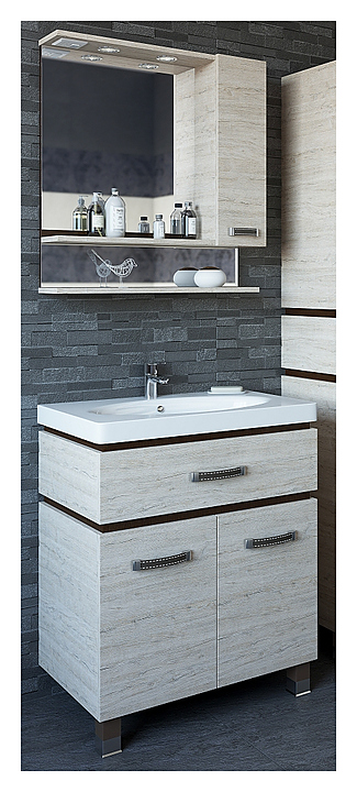 Гарнитур Sanflor Техас 70 см, 3 предмета, с правост. зеркалом, венге, орегон