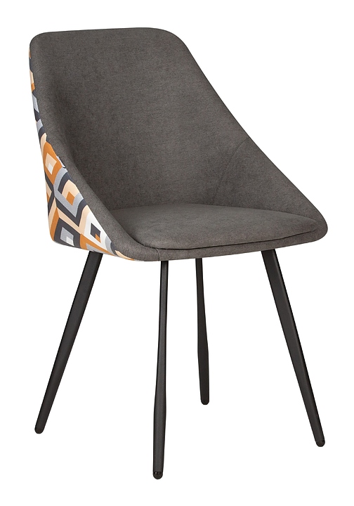 Стул обеденный DOBRIN 13-06 DOBRIN MARKUS (Candy Graphite+Escada Ochre, черный муар)