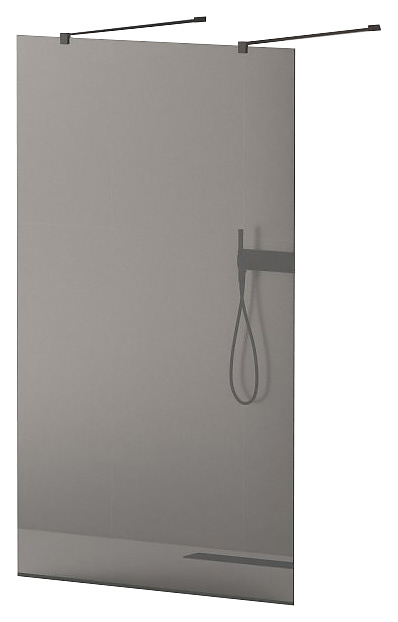 Перегородка душевая CEZARES LIBERTA-L-2-90-120-GR-NERO 90х195 см, стекло графит, профиль черный, кронштейн 120 см