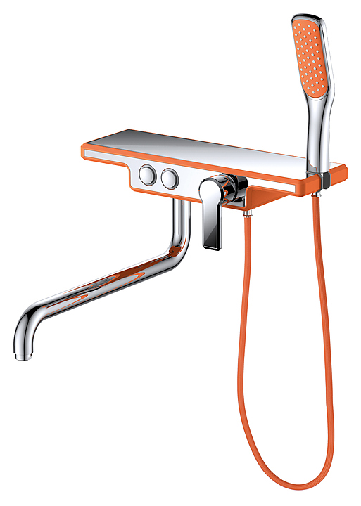 Смеситель для ванны с душем D&K Berlin Kunste DA1443313 оранжевый, хром