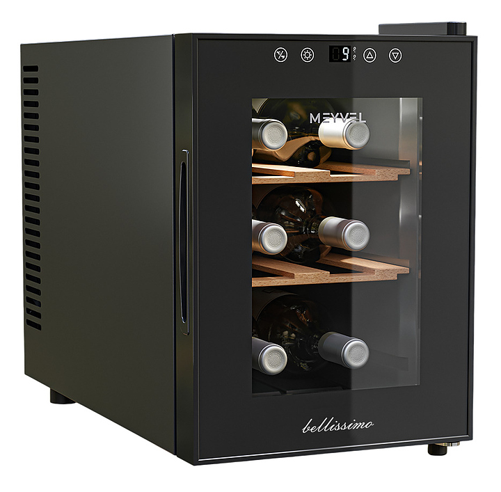 Винный шкаф MEYVEL MV06-TBF1-Next 16 л 260х495х380 мм черный