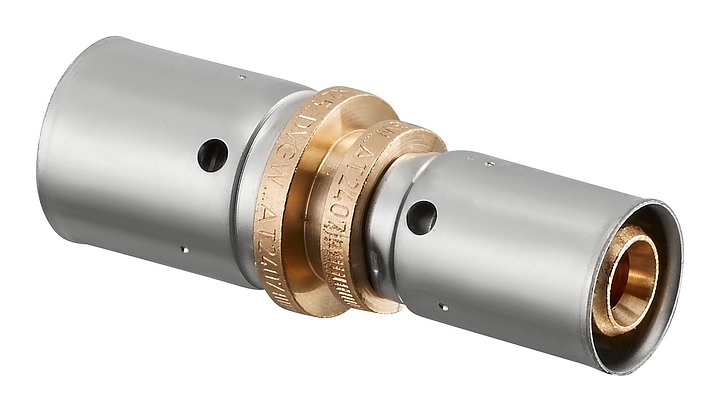 Пресс-муфта редукционная Oventrop Cofit PD-HT 1562655, PN 10, 20 мм - 16 мм, латунь