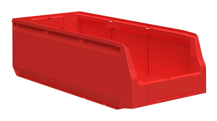 Контейнер iPlast Logic Store N2 500х225х150 мм с отверстиями для перегородок, красный