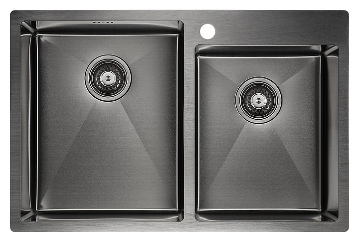 Мойка кухонная Paulmark Helfer PM237851-GM вороненая сталь