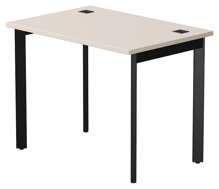 Стол офисный Everprof EVO 980х670х755 мм (ЛДСП / металл) опоры 45гр, кашемир / черный