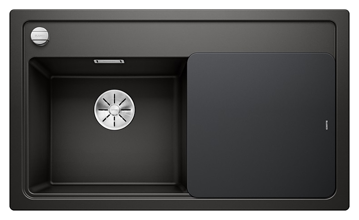 Кухонная мойка Blanco Zenar 45S InFino Silgranit (+доска стекло) черная левая мойка