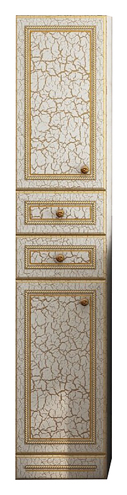 Шкаф-пенал Misty Fresko 35 34х180 см, левый, краколет белый с патиной