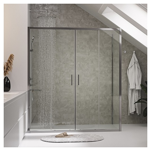 Уголок душевой Wasserkraft Lippe 45S48 150х90 см, профиль серебро