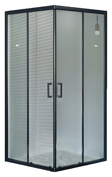 Уголок душевой Royal Bath RB HPD-C-BL 110x120x185 см, матовое, чёрный профиль
