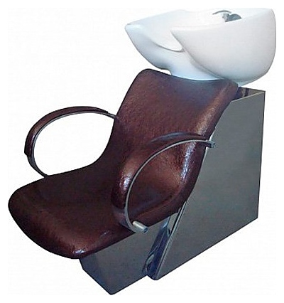 Мойка парикмахерская МЭДИСОН МД-32 с креслом ЛОРД коричневым лаковым текстурным