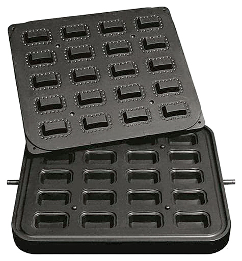 Форма для тарталетницы Kocateq DHTartmatic Plate 22 (прямоугольные, верхний 65х42 мм, нижний 46х24 мм, 20 шт.)
