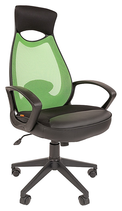 Кресло офисное Chairman 840 BLACK, черно-зеленое