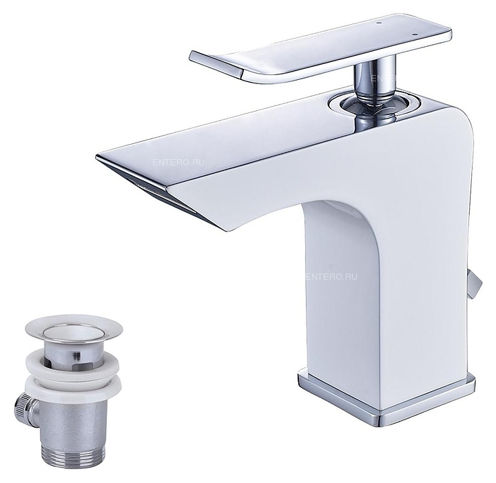 Смеситель для раковины LEMARK Contest LM5806CW монолитный, хром/белый