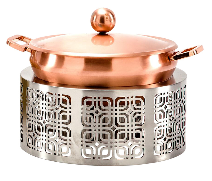 Подставка фуршетная P.L. Proff Cuisine Hotelware ANC 7282 SS d 32 см h 26 см + кастрюля медь