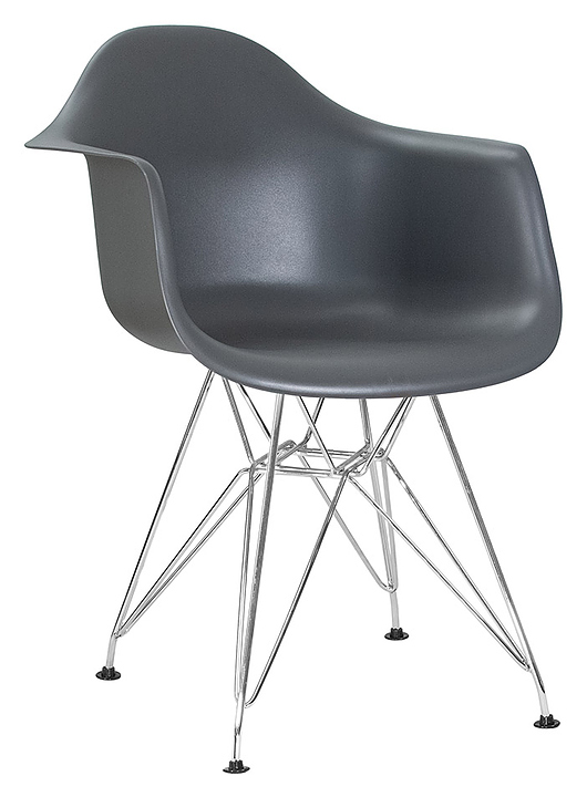 Стул обеденный DOBRIN 620BPP-LMZL DAW CHROME (темно-серый, хром)