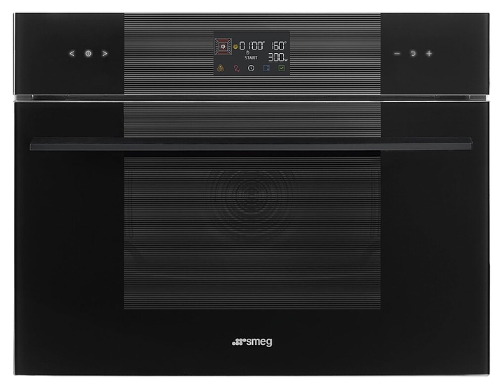 Духовой шкаф комбинированный с микроволнами SMEG SO4102M1B3 Deep Black черное стекло