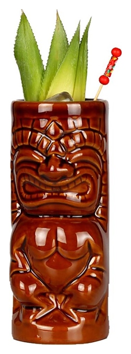 Стакан для коктейлей P.L. Barbossa Tiki TIKI0001 350 мл d=6,5 см h=15 см (керамика) коричневый