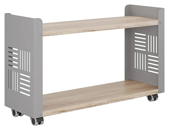 Стеллаж мобильный КОБОР SМ2-90/30 aluminum/natural