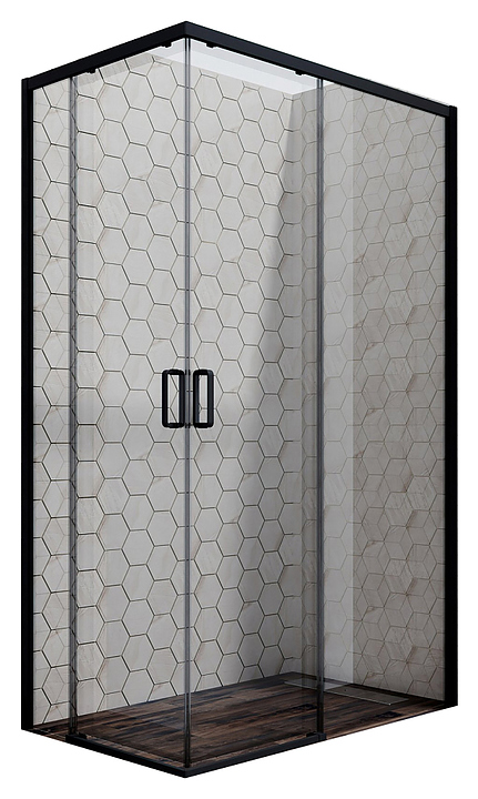 Уголок душевой Ambassador Queen 11011205R Black 120х80 см, правый