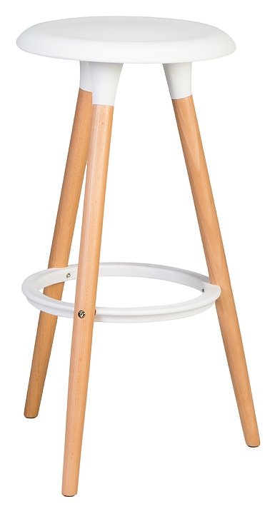 Табурет барный DOBRIN 652PP-LMZL ROYCE (белый, светлый бук)