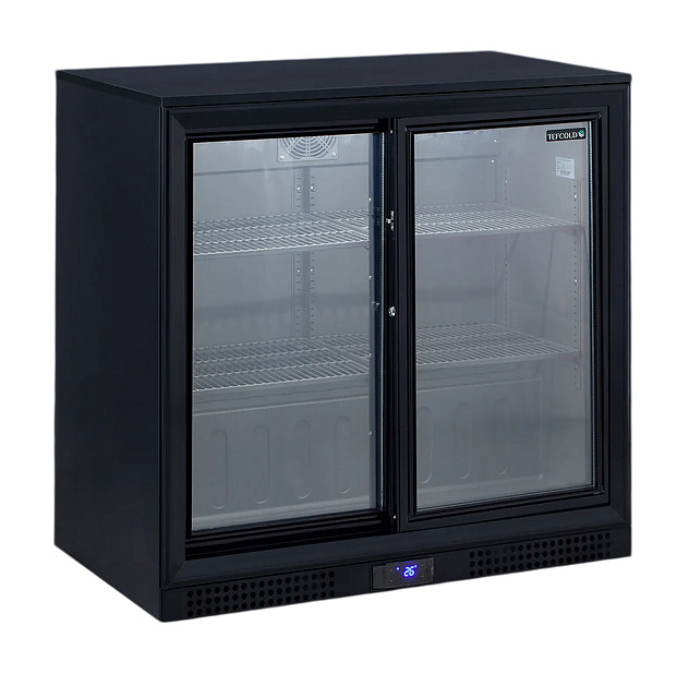Шкаф холодильный TEFCOLD DB202S 220.5 л 900х526х870 мм (со стеклом, барный), черный
