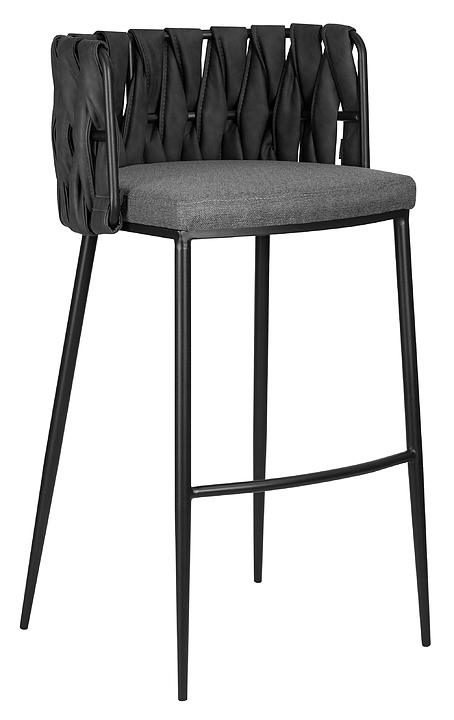 Стул барный DOBRIN 1538-LMN AMELIA (серый, темно-серый винтажный, черный)