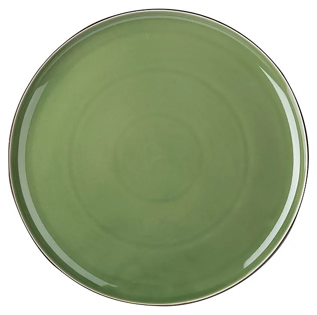 Тарелка Kunstwerk Sage HL374500 d=33 см (фарфор) зеленая / бронза