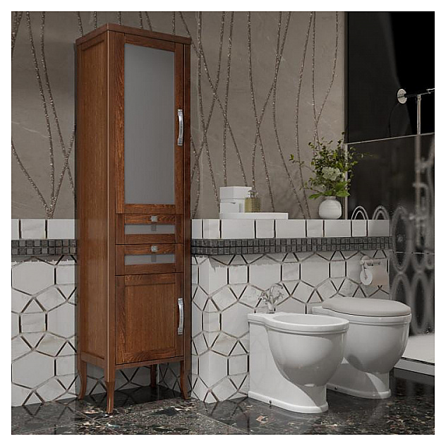 Шкаф-пенал OPADIRIS Мираж 00-00000053, левый, светлый орех