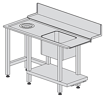 Стол для посудомоечной машины Kromo K8E-SX левый