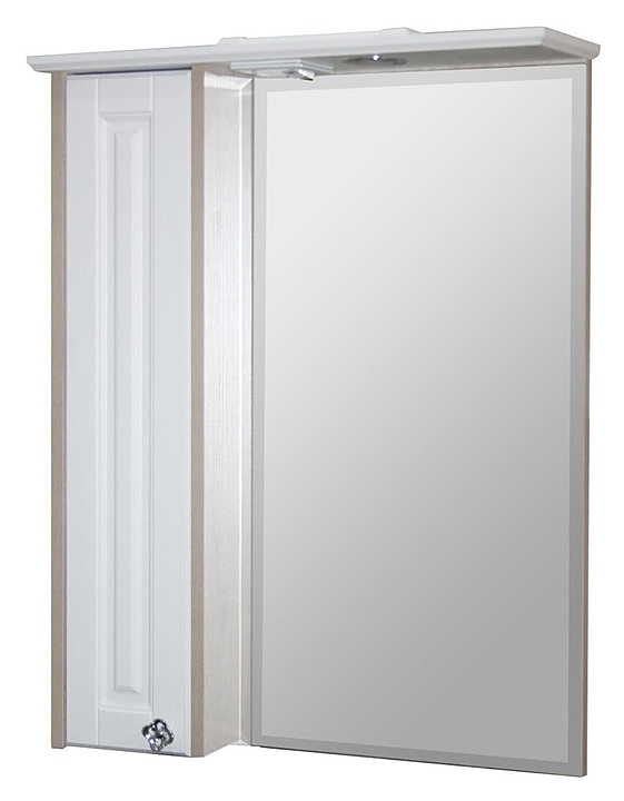 Шкаф зеркальный Mixline Версаль-65 64х81,6 см с подсветкой, левый, белое дерево