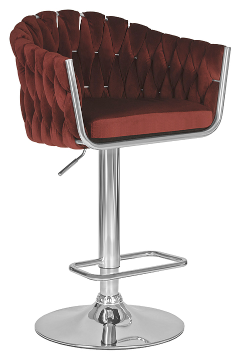 Стул барный DOBRIN 9692-LM MARCEL (винный велюр, хромированная сталь)