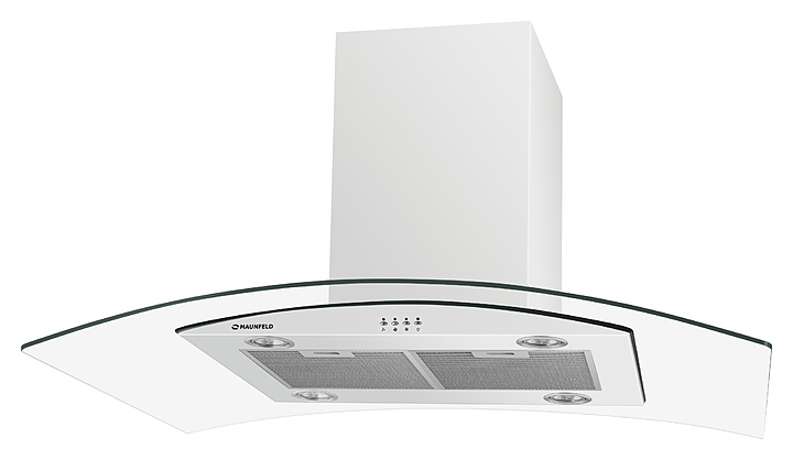 Вытяжка кухонная Maunfeld Ancona PlusA Isla 90 белая / прозрачное стекло