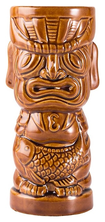 Стакан для коктейлей P.L. Barbossa Tiki TIKI0027 400 мл d=7,9 см h=16,3 см (керамика) коричневый