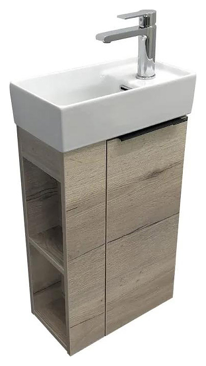 Тумба с раковиной Comforty Матэ-40 дуб дымчатый