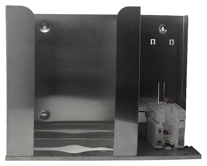 Стенд-диспенсер настенный для листовых бумажных полотенец и мыльной пены Merida STELLA R SSM001.R (нерж. сталь) матовая сталь