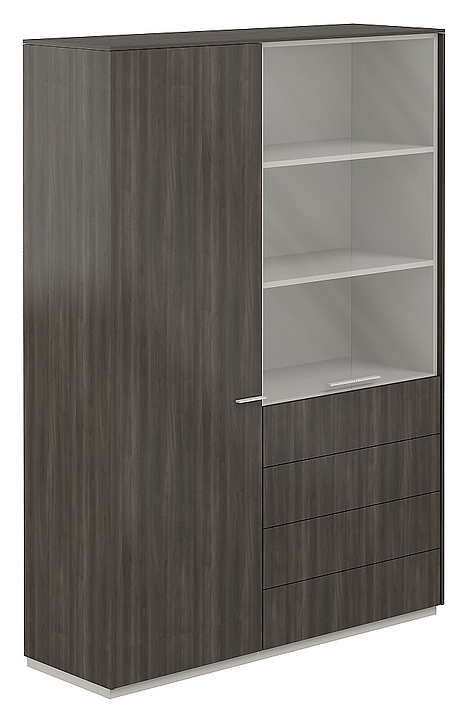 Шкаф комбинированный NORDEN NZ-0303+NZ-0312.BT.BT матовое стекло