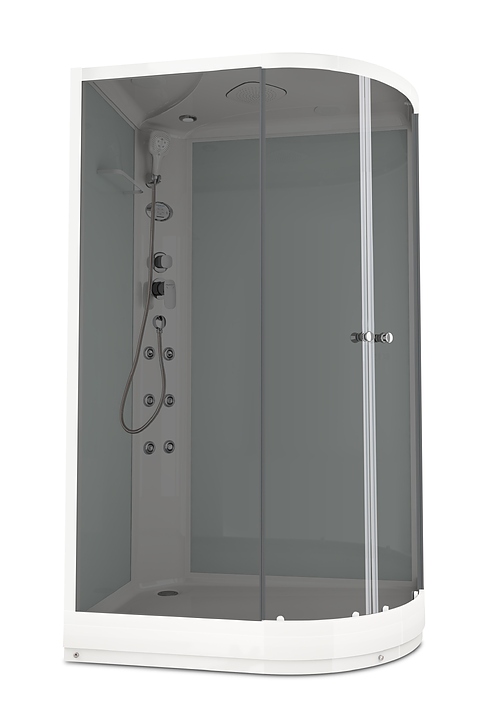 Душевая кабина с гидромассажем и блоком управления Domani-Spa Delight 128 R DS01D128RLWT10 120х80 см