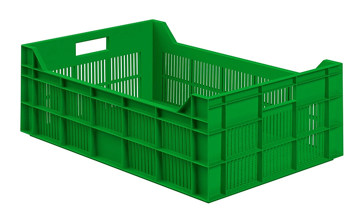 Ящик для овощей и фруктов iPlast 600х400х200 мм ЭКО, перфорированный, салатовый