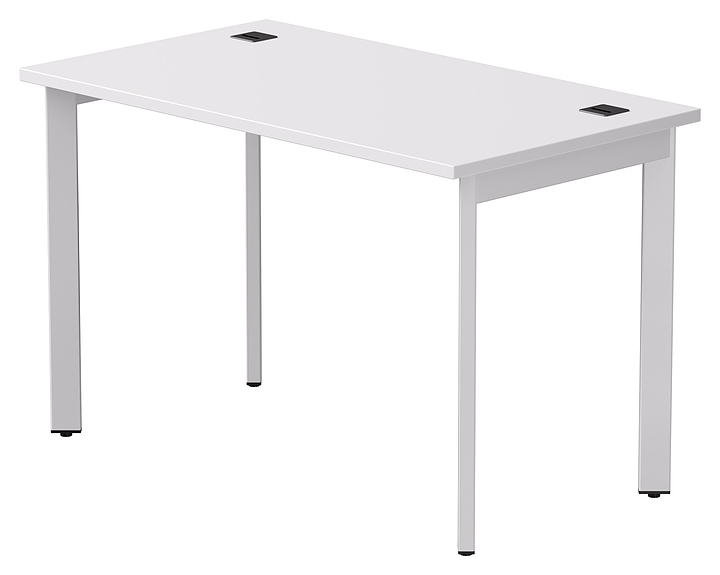 Стол офисный Everprof EVO 1180х670х755 мм (ЛДСП / металл) опоры 45гр, белый / белый