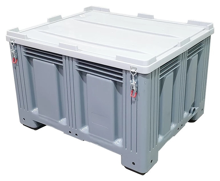 Контейнер ТАРА.РУ TR-Box 1210 S (758) 1200х1000х758 мм (сплошной на ножках) с крышкой серый