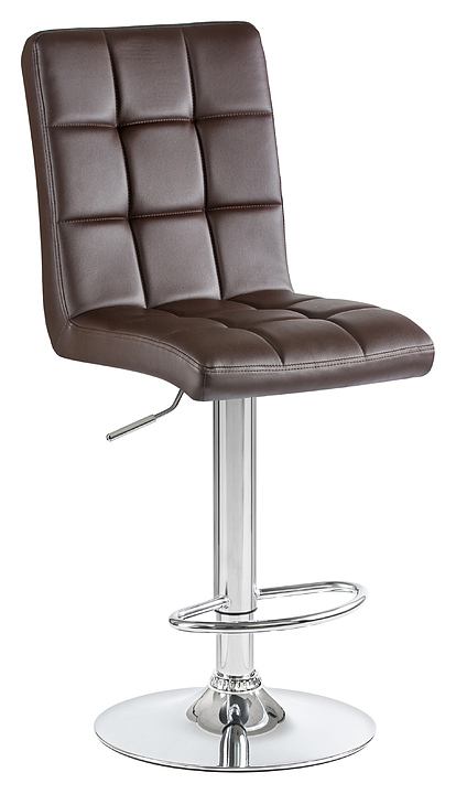 Стул барный DOBRIN 5009-LM KRUGER (коричневый, хромированная сталь)