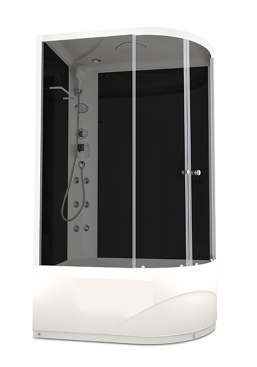 Душевая кабина с гидромассажем и блоком управления Domani-Spa Delight 128 high R DS01D128RHBT10 120х80 см