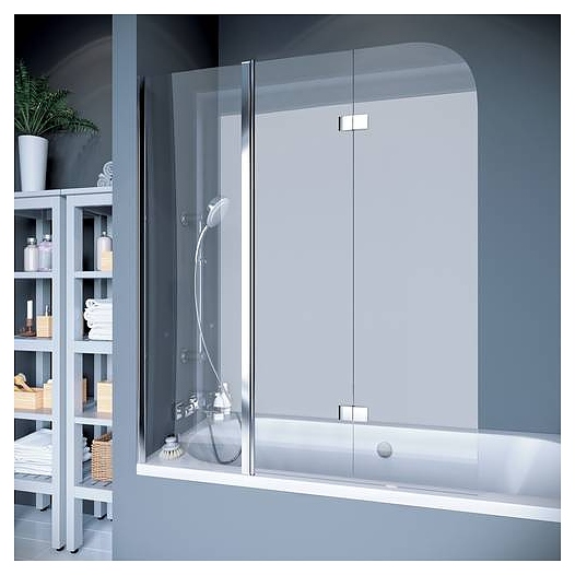 Шторка в ванну KollerPool Waterfall Line QP96 chrome; grape 150х140 см, левая