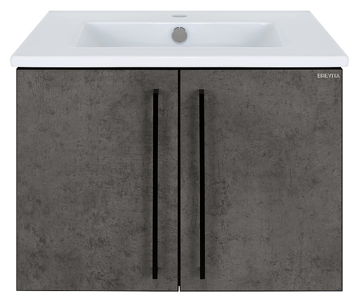 Тумба под раковину Misty Rock-60 58,4х40,5 см, подвесная, бетон темно-серый