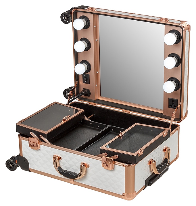 Студия визажиста мобильная Мэдисон&Co VZ-58 белая с розовым золотом