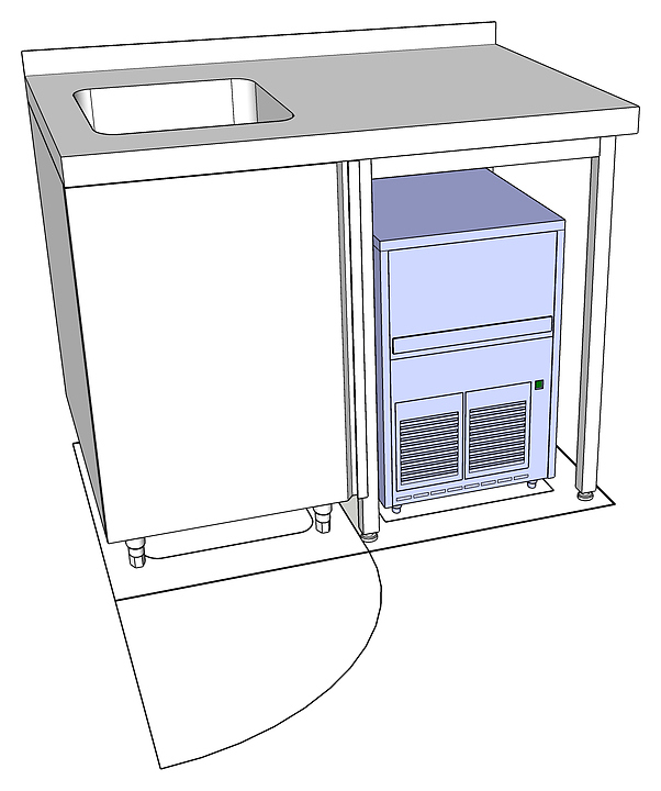 Ванна моечная КОБОР ВМЦПР/1-1055/70 крыло под льдогенератор