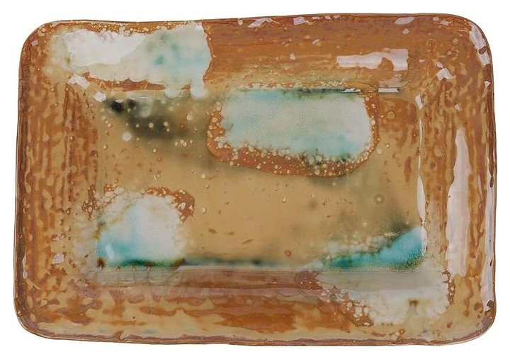 Блюдо сервировочное P.L. Proff Cuisine Light Brown Spots Sea Wave Frutti di Mare B240130531-2406A 600 мл 31х21,5 см h=4,8 см (керамика)